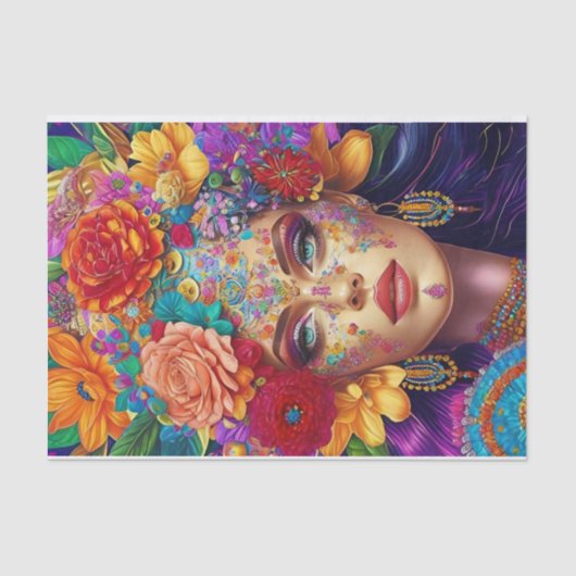 Modern Bloemen Decoupage Tissue Papier (Voorkant)