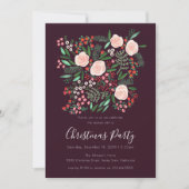 Modern Bloemen Feestelijk Kerstfeest Kaart (Voorkant)