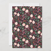 Modern Bloemen Feestelijk Kerstfeest Kaart (Achterkant)