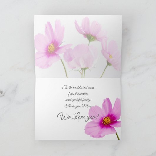 Modern Bloemen Gepersonaliseerd Gelukkig Moederdag Kaart (Binnen)