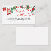 Modern Bloemen Kerst Baby shower Luier Raffle Informatiekaartje (Voorkant / Achterkant)