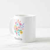 Modern Bloemen Monogram Koffiemok (Voorkant links)
