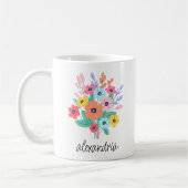 Modern Bloemen Monogram Koffiemok (Links)
