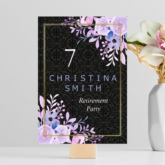 Modern Bloemen Pastel Waterverf Pensioen Party Kaart