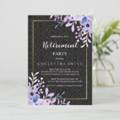 Modern Bloemen Pastel Waterverf Pensioen Party Kaart (Staand voorkant)
