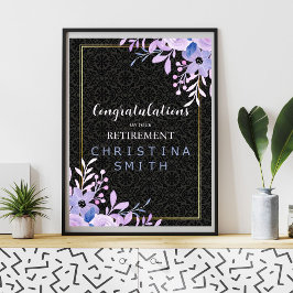 Modern Bloemen Pastel Waterverf Pensioen Party Poster