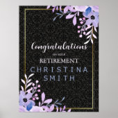 Modern Bloemen Pastel Waterverf Pensioen Party Poster (Voorkant)