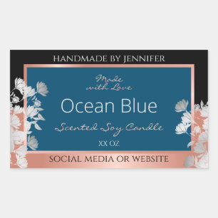 Modern Bloemen Product Labels Ocean Blue Roos Gold