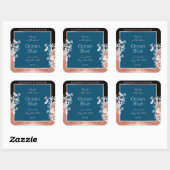 Modern Bloemen Product Labels Ocean Blue Roos Gold (Vel)
