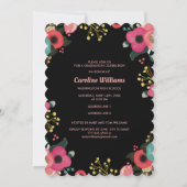 Modern Bloemen Schilderen Custom Graduation Party Kaart (Achterkant)