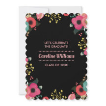 Modern Bloemen Schilderen Custom Graduation Party