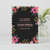 Modern Bloemen Schilderen Custom Graduation Party Kaart (Staand voorkant)