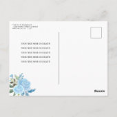 Modern Bloemen Stoffig Blauw Zilver Tiara Quinceañ Briefkaart (Achterkant)