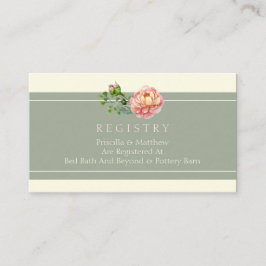 Modern , Bloemen Wedding Registry Kaart
