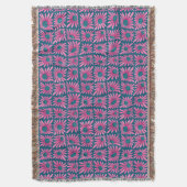 Modern bloemenblok print roze madeliefje deken (Voorkant Verticaal)