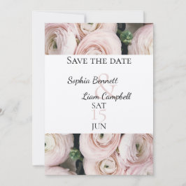 Modern bloemenblush roze Collectie Save The Date