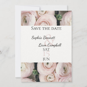 Modern bloemenblush roze Collectie Save The Date