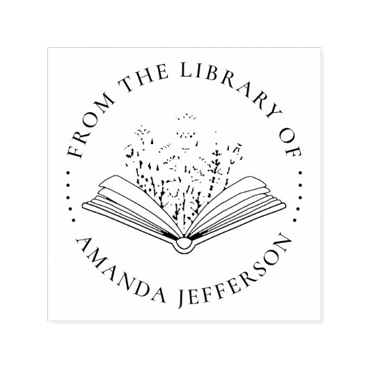 Modern bloemenboek uit de bibliotheek van aangepas  zelfinktende stempel (Design)