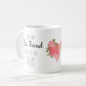 Modern, bloemenhart beste vriend banter grappig koffiemok (Voorkant links)