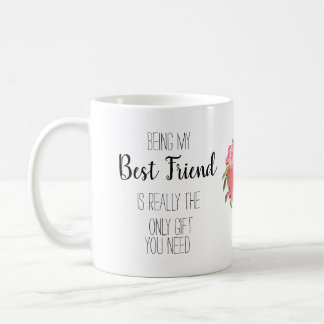 Modern, bloemenhart beste vriend banter grappig koffiemok