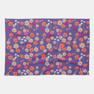 Modern bloemenpatrooncadeau voor her+custom Initia Theedoek
