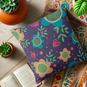 Modern Bloemenplezier Kleurrijke Trendy Inspirity Kussen