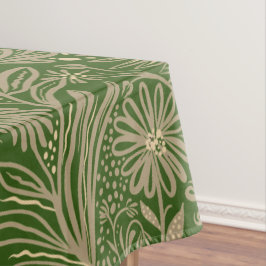 Modern | BLOEMENPRINT | Beige op groen Tafelkleed