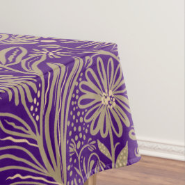 Modern | BLOEMENPRINT | Beige op Paarse Tafelkleed