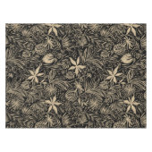 Modern | BLOEMENPRINT | Beige op zwart Tafelkleed (Voorkant (Horizontaal))