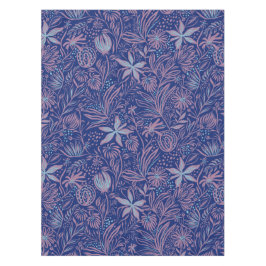 Modern | BLOEMENPRINT | Mauve op Royal Blue Tafelkleed