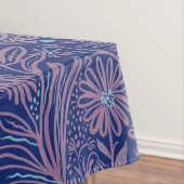 Modern | BLOEMENPRINT | Mauve op Royal Blue Tafelkleed (Voorbeeld)