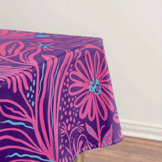 Modern | BLOEMENPRINT | Roze op Paarse Tafelkleed (Voorbeeld)