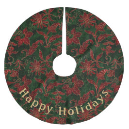 Modern Bloemenrood groen patroon Persoonlijke bood Kerstboom Rok