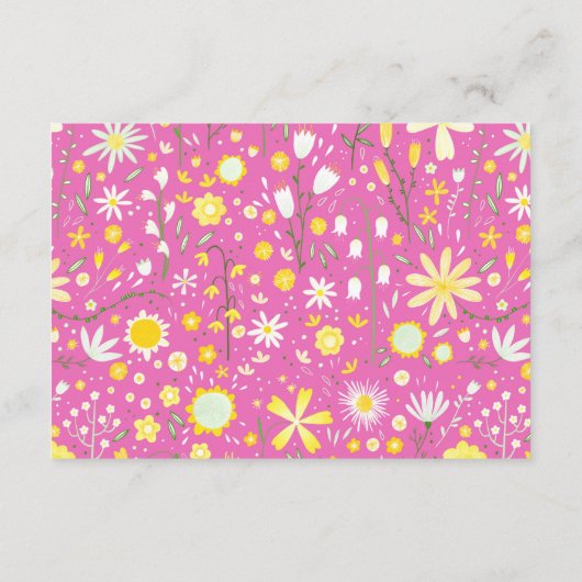 Modern Bloemenroze bruiloft RSVP Informatiekaartje (Achterkant)