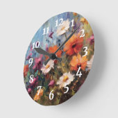 Modern bloementhema ronde klok (Hoek)