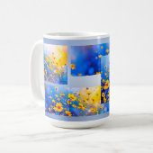 Modern Bloemenveld Koffiemok (Voorkant links)