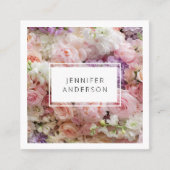 Modern bloemenvierkant visitekaartje (Voorkant)