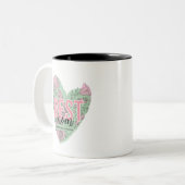 Modern Bloemhart Tweekleurige Koffiemok (Voorkant links)