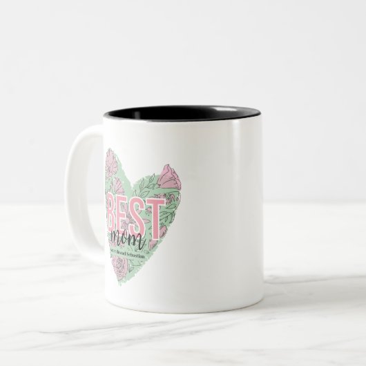 Modern Bloemhart Tweekleurige Koffiemok (Voorkant links)