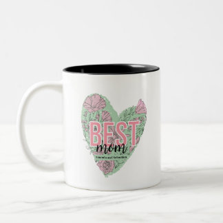 Modern Bloemhart Tweekleurige Koffiemok