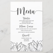 Modern Bloemig Eenvoudig Trouwmenu (Voorkant)