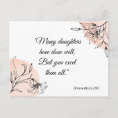 Modern bloemig Elegant Roze Spiritueel Bijbelvers Briefkaart (Voorkant)