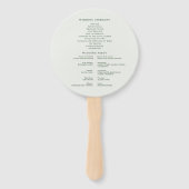 Modern bloemig geometrisch groen bruiloft programm handwaaier (Achterkant)