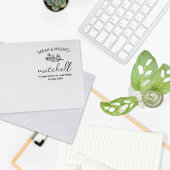 Modern bloemig koppel retouradres rubberstempel