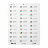 Modern Bloemige Theekop Bruids Retouradres Label (Full Sheet)