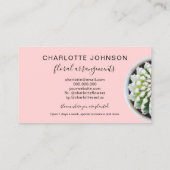 modern bloemistisch script tropische cactus foto r visitekaartje (Achterkant)