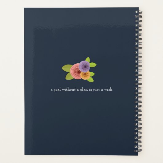 Modern Bloemmonogram met Script Name Planner (Achterkant)