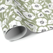Modern Bloemmotief Cadeaupapier (Rol Hoek)