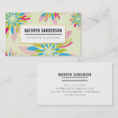 MODERN BLOEMMOTIEF goud logo bloem groen roze Visitekaartje (Voorkant / Achterkant)