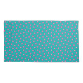 Modern Bloemmotief in Turquoise en Oranje Kussensloop (Achterkant)